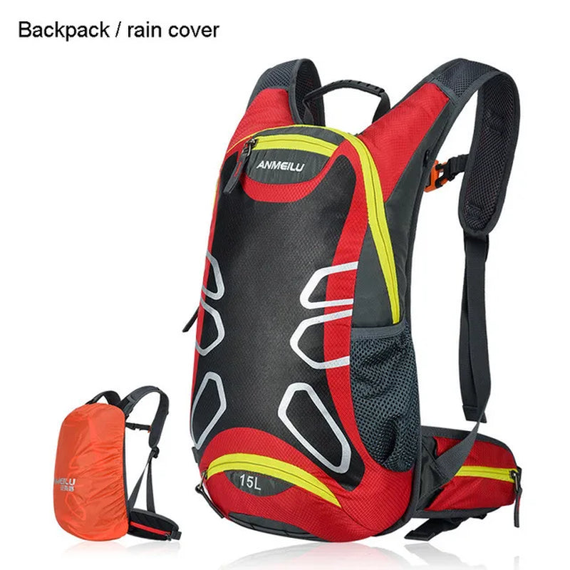 15L Waterproof Hydration Backpack,Water Bag for Hiking Camping,Outdoor Bags with Rain Cover,Breathable Hiking Cycling Backpacks