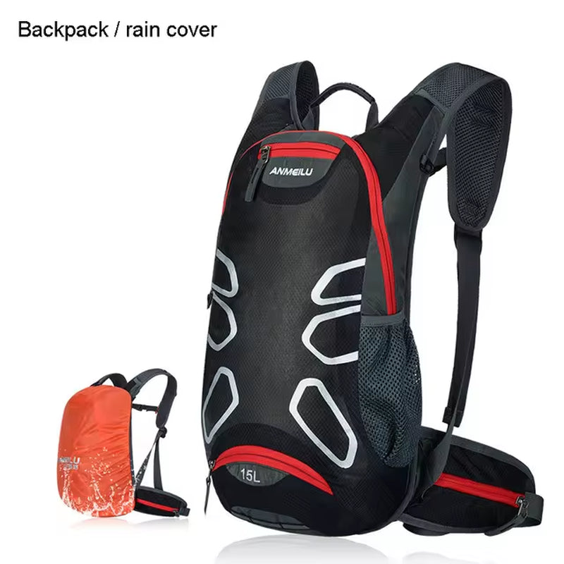 15L Waterproof Hydration Backpack,Water Bag for Hiking Camping,Outdoor Bags with Rain Cover,Breathable Hiking Cycling Backpacks