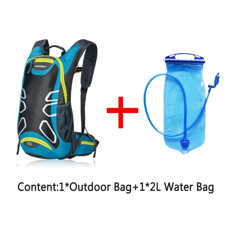 15L Waterproof Hydration Backpack,Water Bag for Hiking Camping,Outdoor Bags with Rain Cover,Breathable Hiking Cycling Backpacks