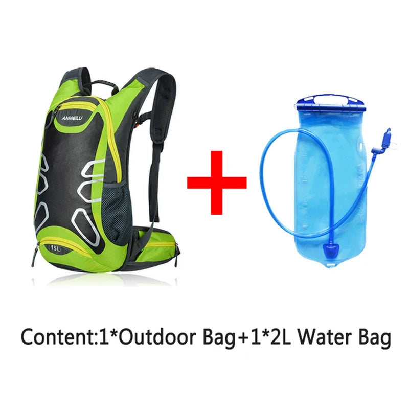 15L Waterproof Hydration Backpack,Water Bag for Hiking Camping,Outdoor Bags with Rain Cover,Breathable Hiking Cycling Backpacks