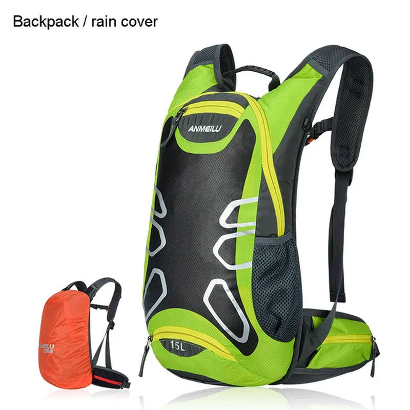 15L Waterproof Hydration Backpack,Water Bag for Hiking Camping,Outdoor Bags with Rain Cover,Breathable Hiking Cycling Backpacks