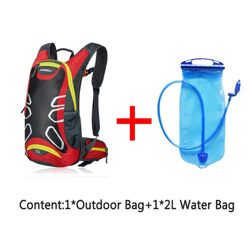 15L Waterproof Hydration Backpack,Water Bag for Hiking Camping,Outdoor Bags with Rain Cover,Breathable Hiking Cycling Backpacks